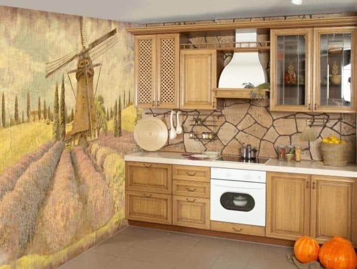 falfestmények a konyha stílusában