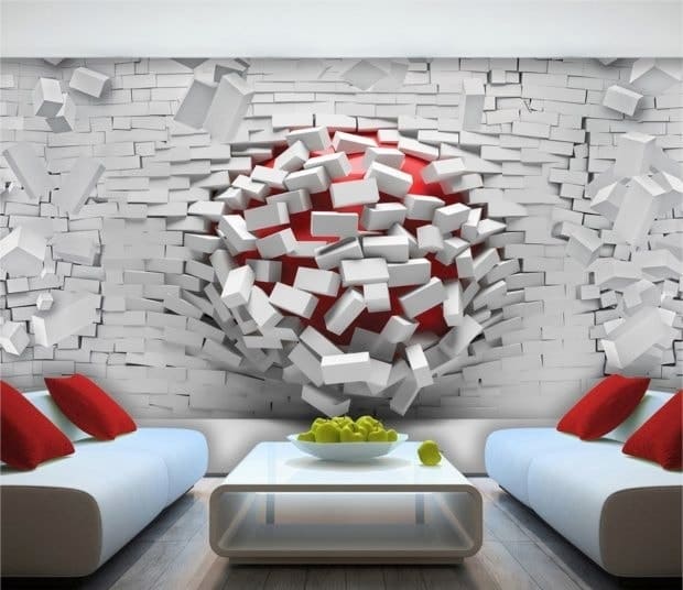 3D falfestmények a belső térben: 8 tipp a kiválasztásához és használatához + fotó