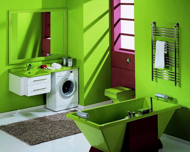 Tervezzen Hruscsov fürdőben mosógéppel, a legjobb ötletek