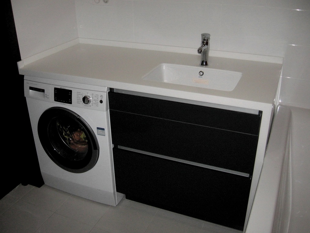Ajánlások mosogatóval ellátott szekrény kiválasztásához a mosógéphez