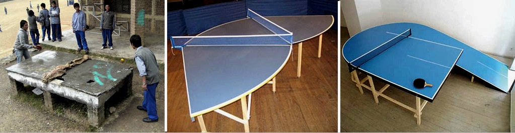 Barkács asztali teniszasztal: kültéri, összecsukható, gyorsan összeszerelhető, gyerekeknek