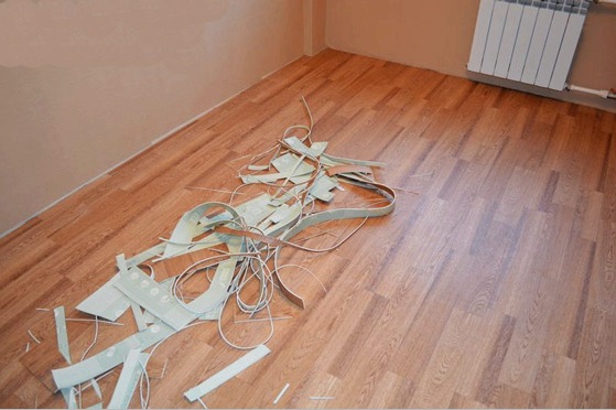 Linóleum padló lakásban és házban: padló előkészítése, vágása, rögzítése