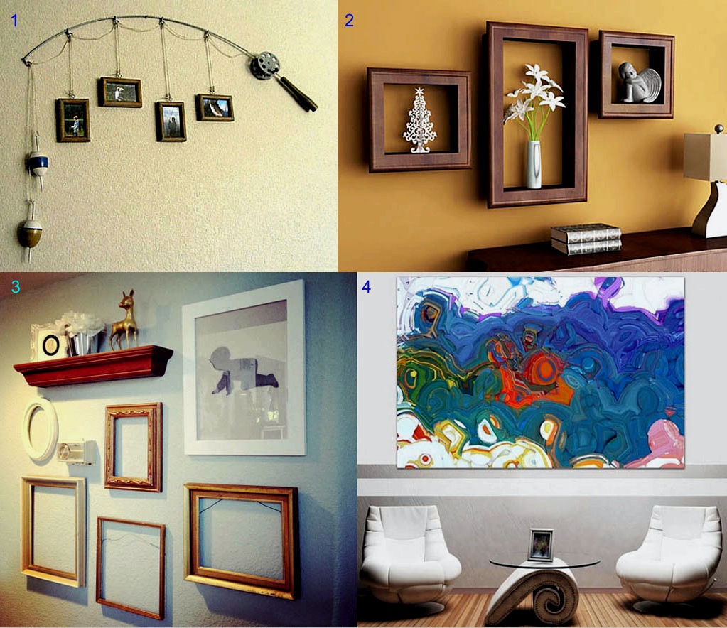 Fali dekoráció a belső térben: szintek és módszerek, példák és fotók a megvalósításról