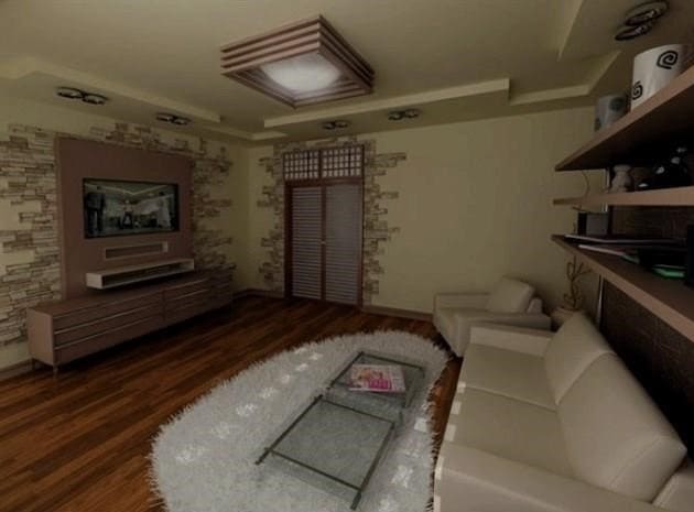 Tervezési lehetőségek mennyezetre egy házban laminált furnér fűrészáru