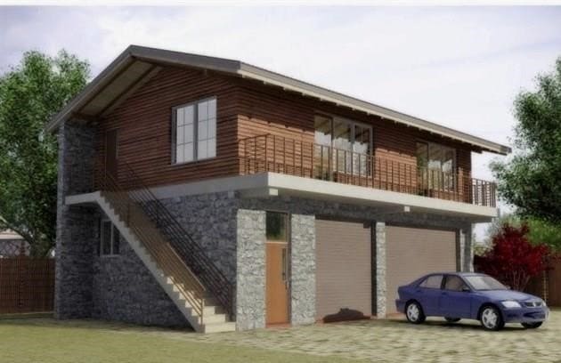 Lehetséges tetőtéri lakóház második emeletet építeni a garázs felett? Fotók, rajzok