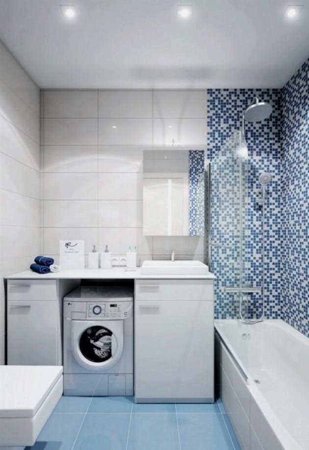 Fürdőszoba kialakítása mosógéppel: helyezze el a készülékeket és működőképessé tegye a teret
