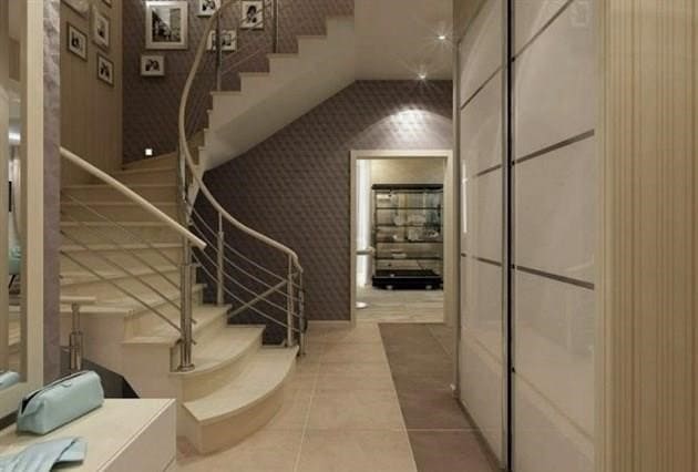 Fali dekoráció a lépcsők közelében - áttekintés az anyagokról és arról, hogyan lehet a szerkezetet integrálni a környező térbe