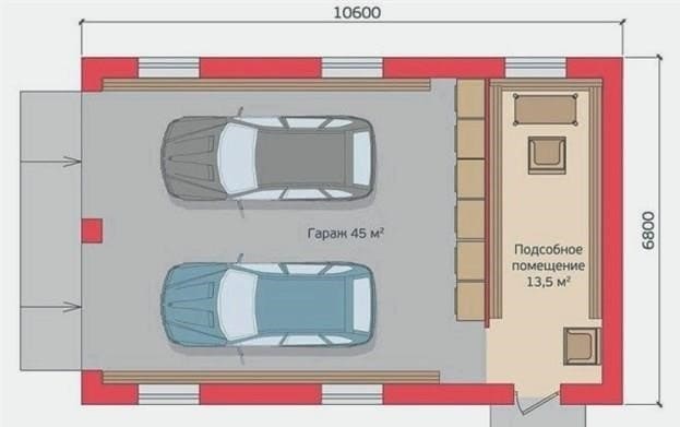 A garázs magasságának, szélességének és hosszának optimális méretei 1 autó számára egy magánházban