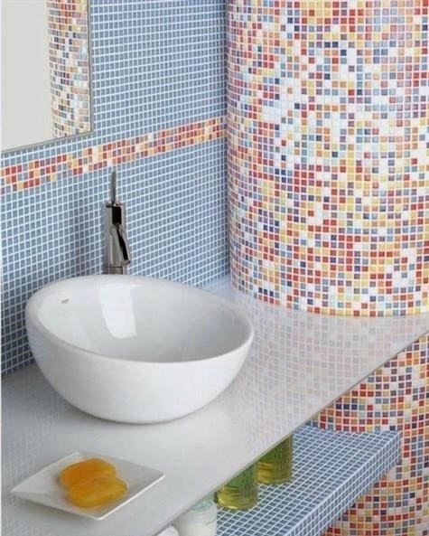Hol jobb a mozaik használata a belső térben: a konyhában, a fürdőszobában vagy a nappaliban? (180+ fotó). Inspiráló tervezés lehetőségekkel (fa, tükör, üveg)