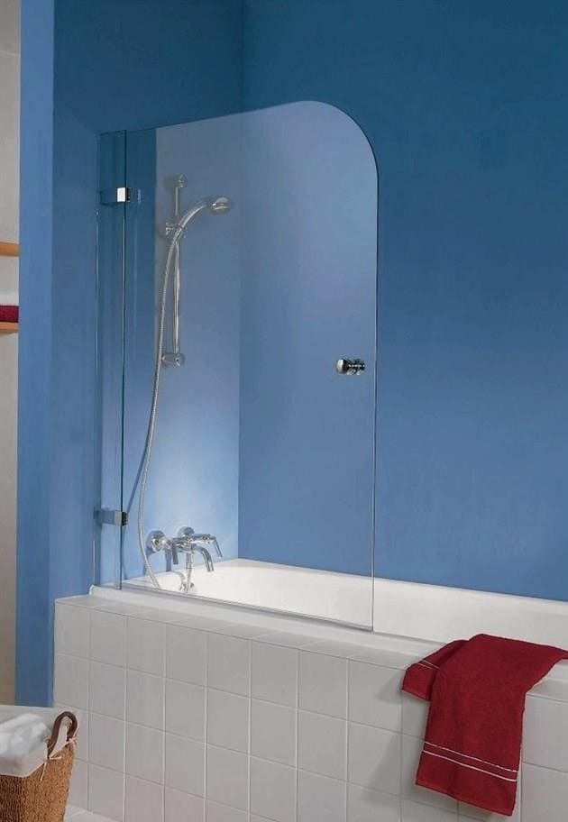Csúszó üveg fürdőszobai függönyök: jellemzők, fotó
