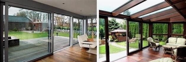 A házhoz üvegezett verandák és teraszok: jellemzők és kialakítások