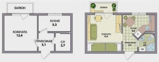 2x, 3x, 4x szoba Hruscsov átalakítása: hogyan kell helyesen megvalósítani