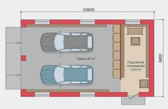 Barkácsprojekt és egy garázs építésének szakaszai 3 autó számára