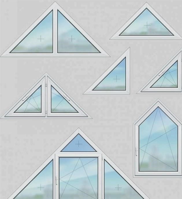 Háromszög alakú műanyag ablakok. Típusok és lehetőségek