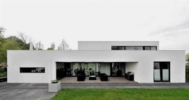 Ház projektek a minimalizmus stílusában: alapvető tervezési elvek