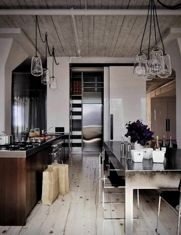 Loft stílusú konyha: tervezés és felújítás, 100 fotó-belső ötlet