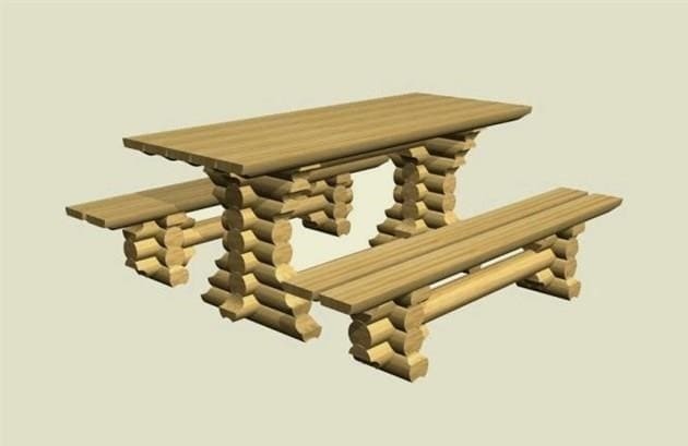 Barkácsbútorok egy nyaralóhoz rönkből. Rönkből készült barkácsasztal és pad: hogyan lehet berendezni a ház melletti telket Rönkből készült barkácsbútor