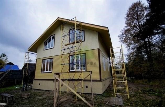 Ház ház bárból 150x150: építési technológia