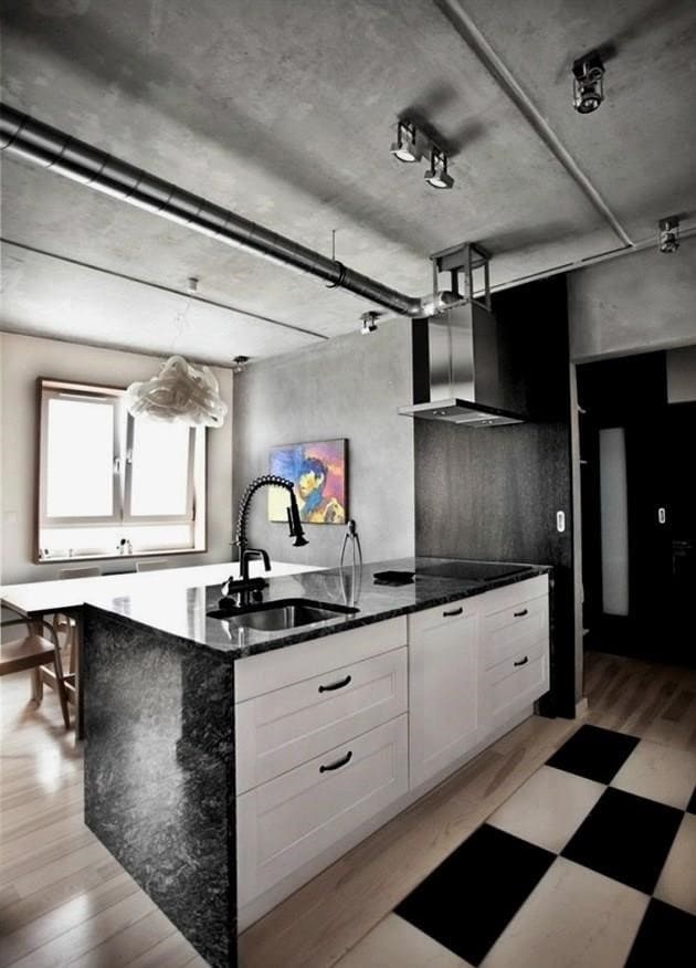 Loft stílusú konyha: tervezés és felújítás, 100 fotó-belső ötlet