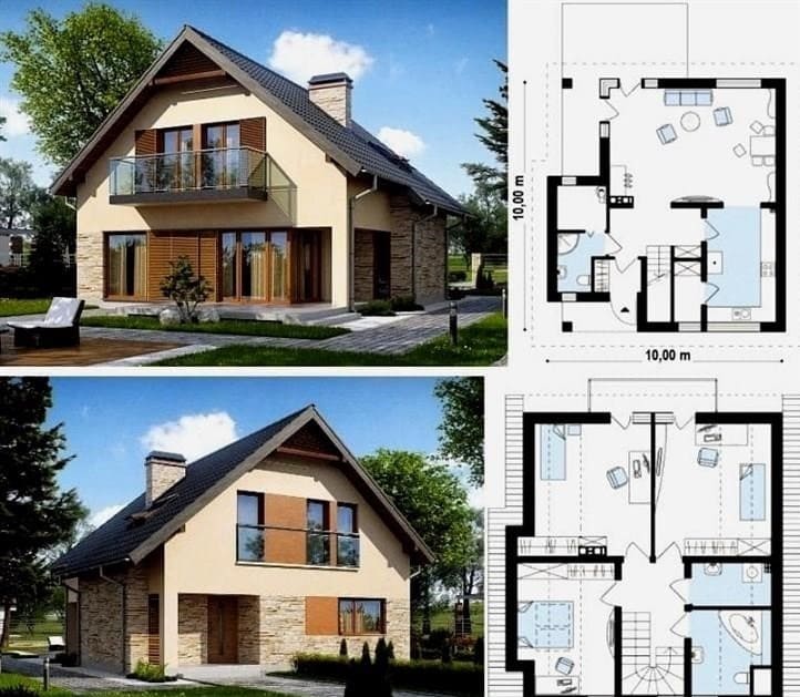 10 és 10 méretű ház tervezésének lehetőségei: a legjobb ötletek a területi övezet kialakítására