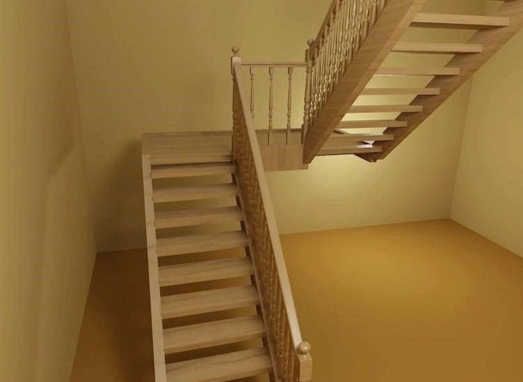 Kétlépcsős lépcső elkészítése: az építés típusai, számítás és beépítés a fotón