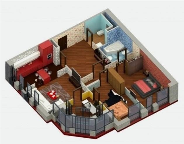 4 szobás lakás elrendezése különféle típusú házakban