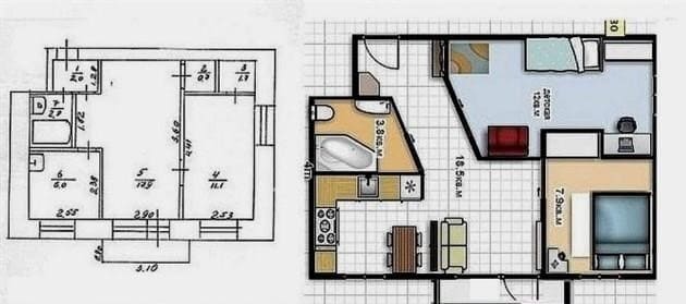 2x, 3x, 4x szoba Hruscsov átalakítása: hogyan kell helyesen megvalósítani