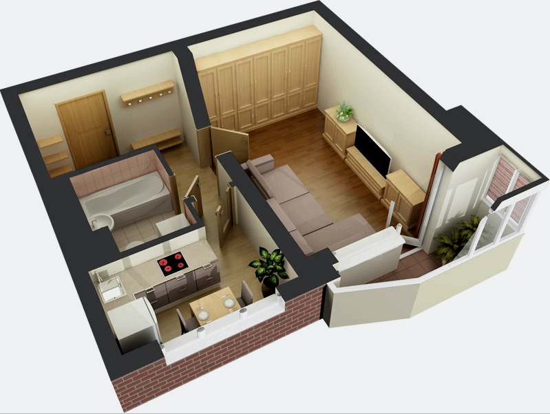 40 négyzetméteres egyszobás lakás kialakítása (42 fotó): hálószoba, pihenőhely, munkahely és bútorválasztás